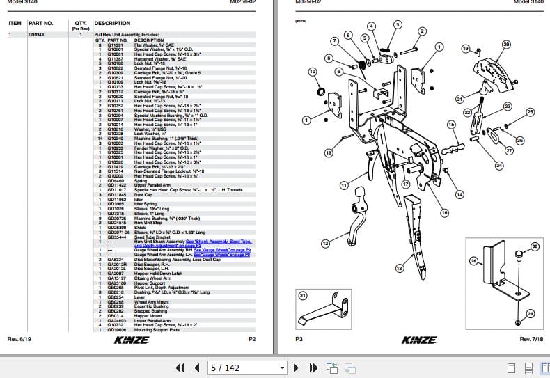 Kinze Stack Fold Planter 3140 Parts Manual M0256 02 06.2019 (2)