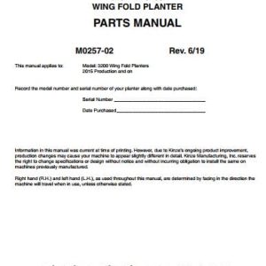 Kinze Wing Fold Planter 3200 Parts Manual M0257 02 06.2019 (1)