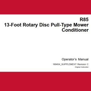 Macdon 13 Foot Pull Type Mower Conditioner R85 Supplement Manual 169454 (1)