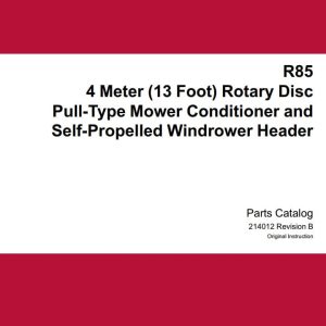Macdon 13 Foot Rotary Disc Pull Type Mower R85 Parts Catalog 214012 Revision B (1)