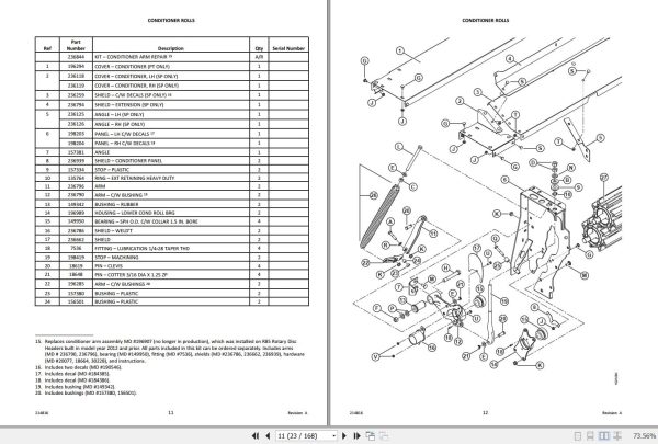Macdon 16 Foot Rotary Disc R85 Parts Catalog 214816 Revision A (2)