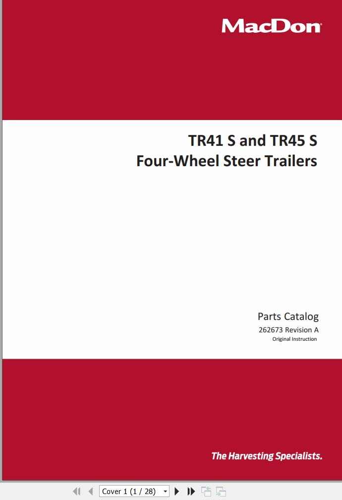 Macdon 4 Wheel Steer Trailers TR41S TR45S Parts Catalog RevA HU EN (1)