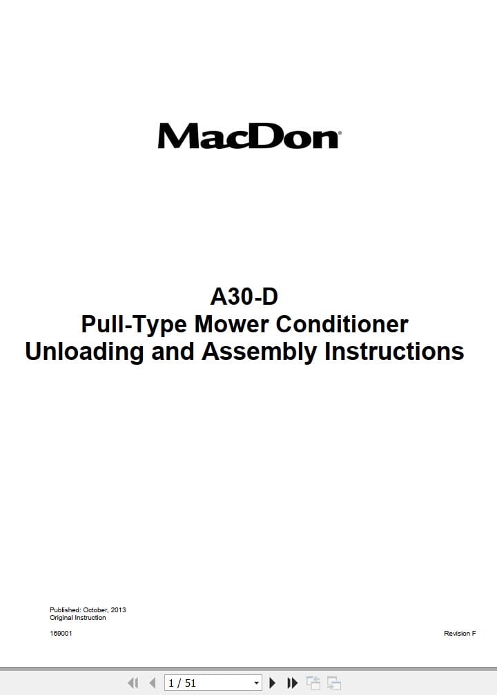 Macdon A30 D Unloading and Assembly Instructions 169001 Revision F (1)