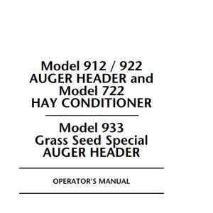 Macdon Auger Header 722 912 922 933 Operators Manual 46620 (1)