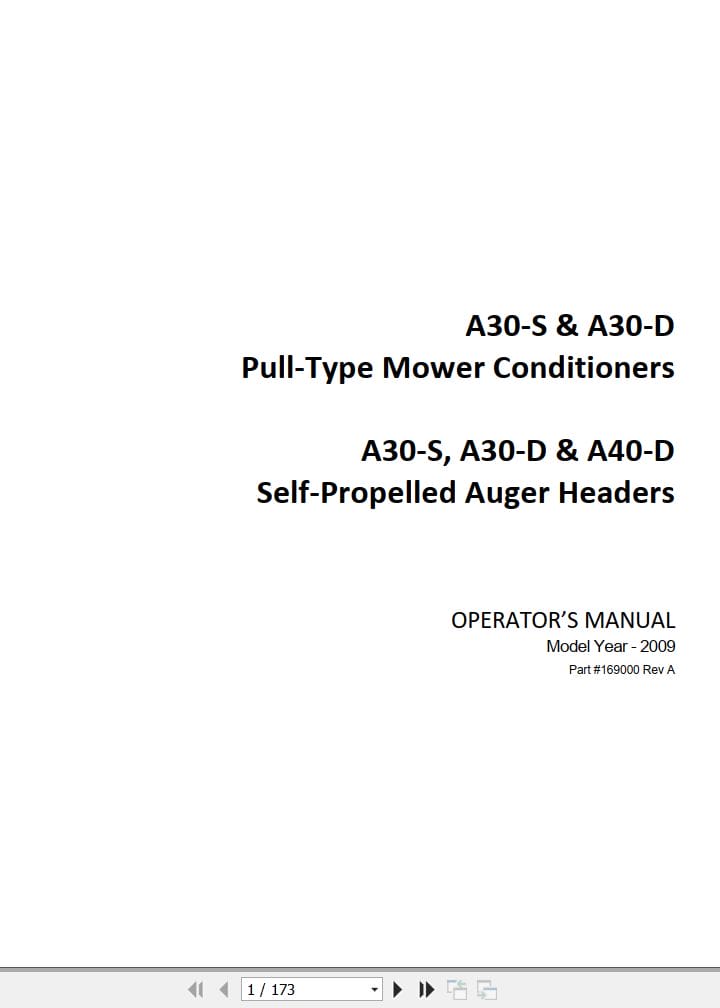 Macdon Auger Header A30 S A30 D A40 D Operators Manual (1)