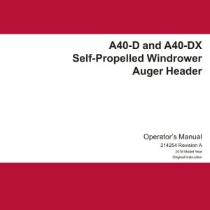 Macdon Auger Header A40 D A40 DX Operators Manual 214254 Revision A (1)
