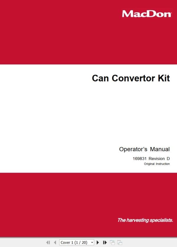 Macdon Can Convertor Kit Operators Manual 169831 Revision D (1)