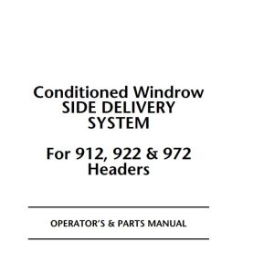 Macdon Conditioned Windrow Side Delivery System Operator Parts Manual 147014 (1)