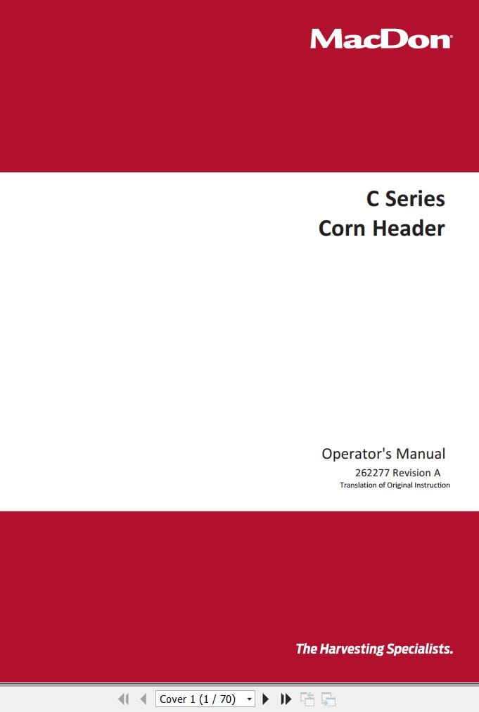 Macdon Corn Header C Series Operators Manual (1)