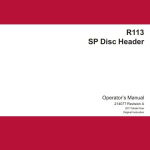 Macdon Disc Header R113 SP Operators Manual (1)