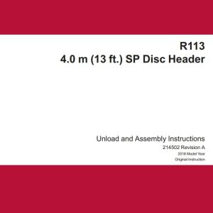 Macdon Disc Header R113 Unloading & Assembly Instructions 214502 Revision A (1)