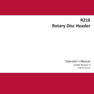 Macdon Disc Header R216 Operators Manual (1)