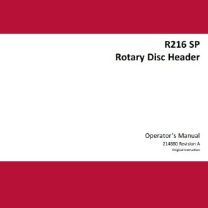 Macdon Disc Header R216 SP Operators Manual 214880 Revision A (1)