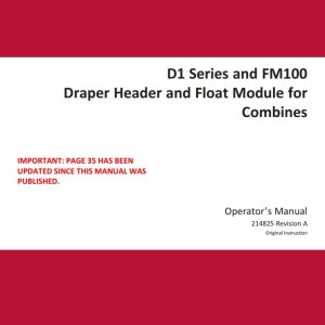 Macdon Draper Header D1 Series FM100 Operators Manual (1)