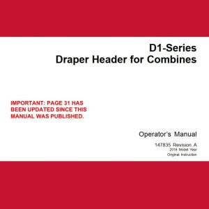 Macdon Draper Header D1 Series Operators Manual (1)