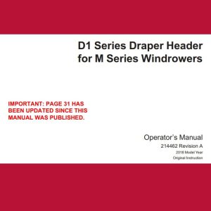 Macdon Draper Header D1 Series for M Series Operators Manual (1)