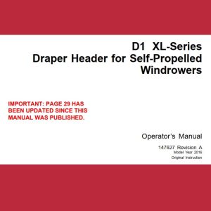 Macdon Draper Header D1XL Series Operators Manual 147627 Revision A (1)