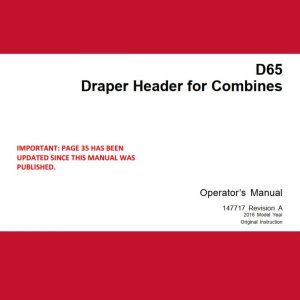 Macdon Draper Header D65 Operators Manual (1)