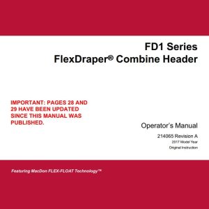Macdon FlexDraper Combine Header FD1 Series Operators Manual (1)