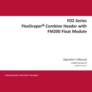 Macdon FlexDraper Combine Header FD2 Series FM200 Operators Manual (1)