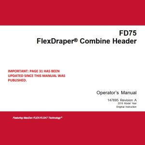 Macdon FlexDraper Combine Header FD75 Operators Manual (1)