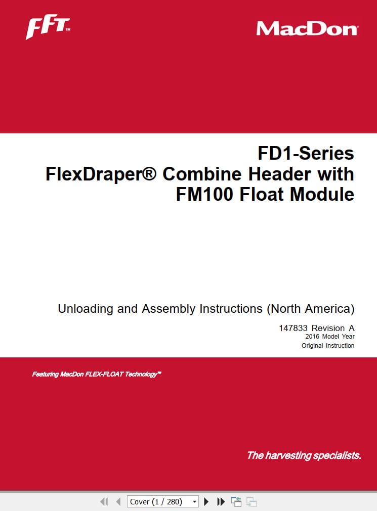 Macdon FlexDraper FD1 Series FM100 Unloading and Assembly Instructions (1)
