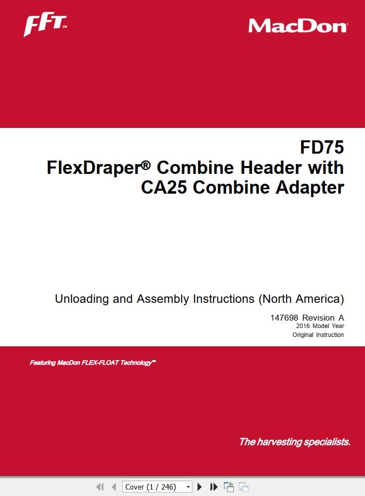 Macdon FlexDraper FD75 CA25 Unloading and Assembly Instructions (1)
