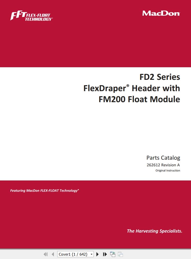 Macdon FlexDraper Header FD2 Series FM200 Parts Catalog (1)