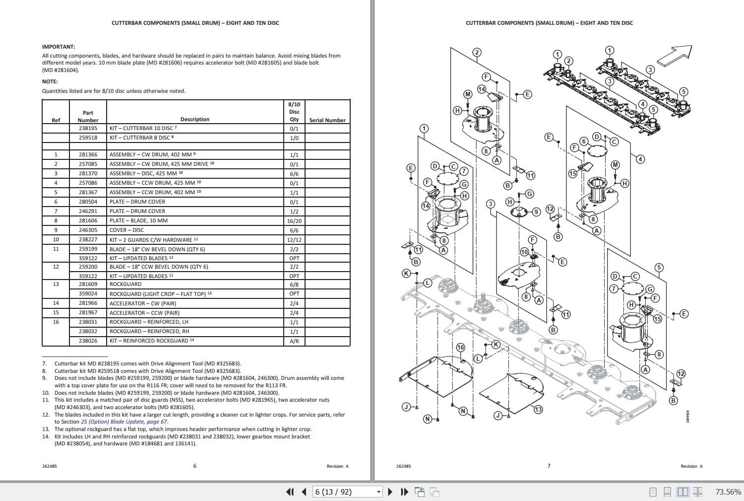 Macdon Front Mount Rotary Disc R1 FR Series Parts Catalog 262485 Revision A (2)
