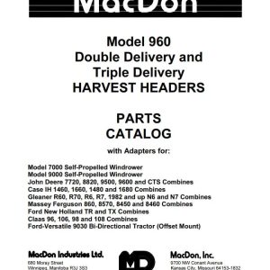 Macdon Harvest Header 960 Parts Catalog 46018 (1)