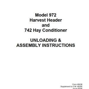 Macdon Harvest Header 972 Hay Conditioner 742 Unloading & Assembly Instructions 46438 (1)
