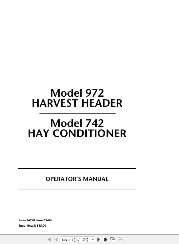 Macdon Harvest Header 972 Operators Manual 46290 (1)