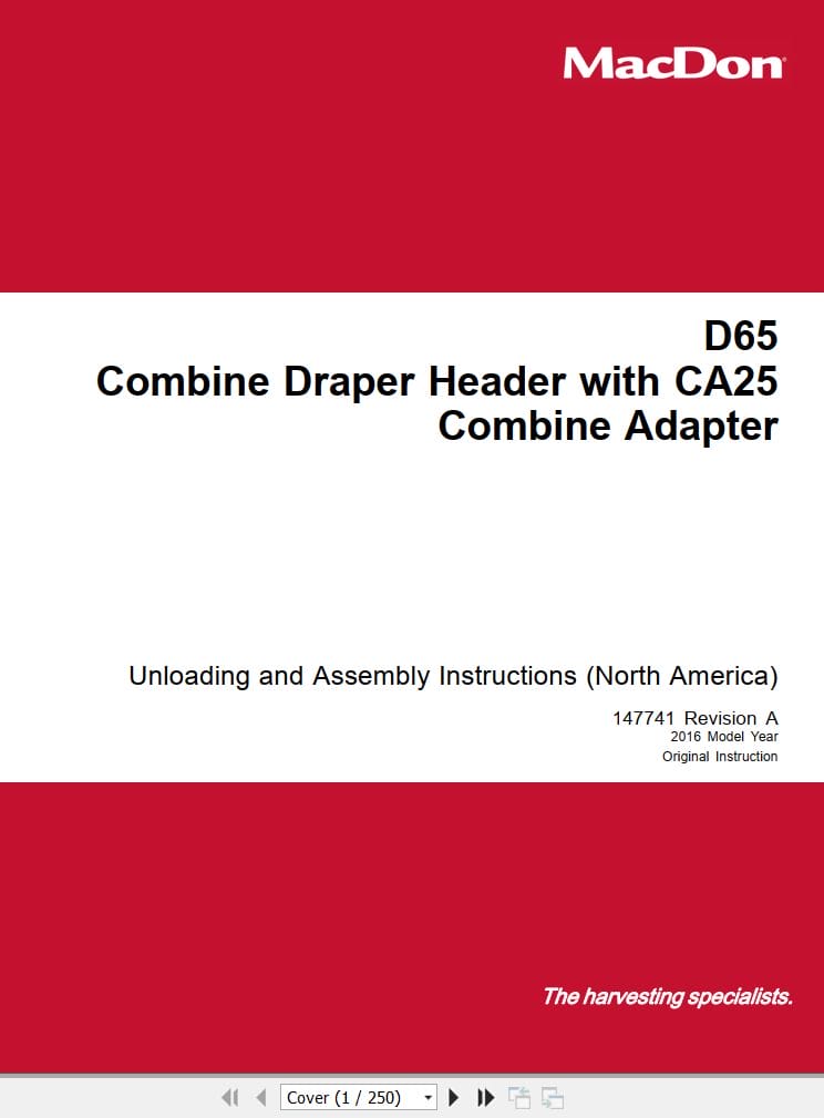 Macdon Harvest Header D65 CA25 Unloading and Assembly Instructions (1)