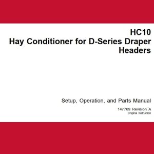 Macdon Hay Conditioner HC10 Setup Operation and Parts Manual (1)