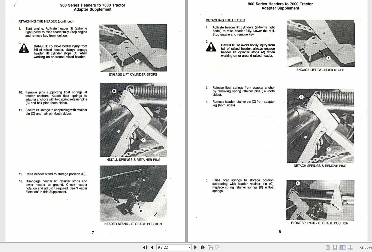 Macdon Header 900 Series Windrower Tractor 7000 Adapter Supplement 46047 (2)