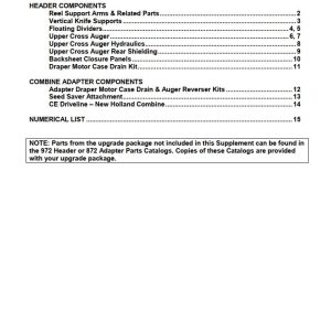 Macdon Header Combine Adapter 972 1052 Supplement Parts Catalog 46924 Revision A (1)