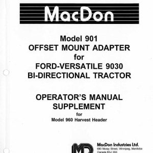 Macdon Offset Mount Adapter 901 Supplement Operators Manual 46080 (1)