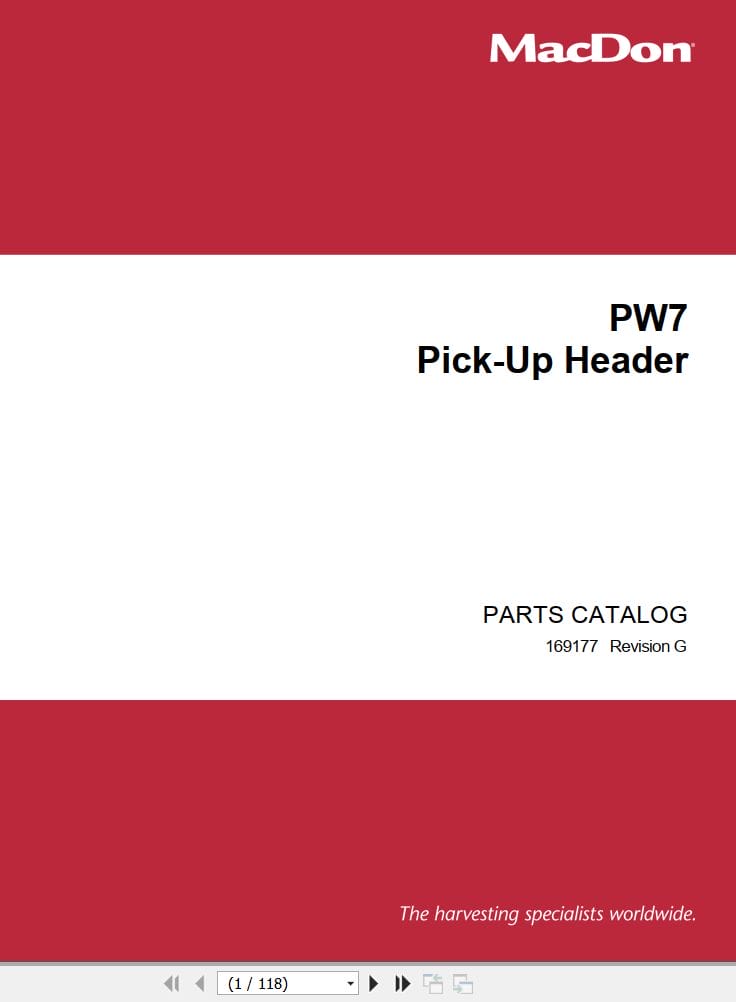 Macdon Pick Up Header PW7 Parts Catalog 169177 Revision G (1)