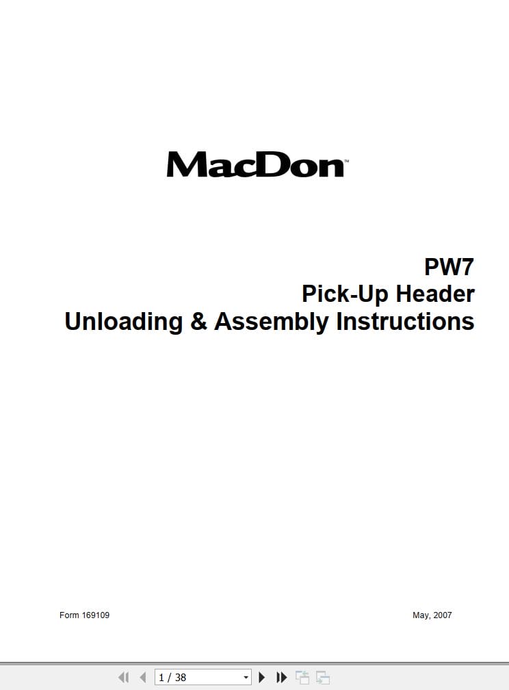 Macdon Pick Up Header PW7 Unloading and Assembly Instructions (1)