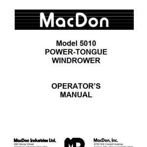 Macdon Power Tongue Windrower 5010 Operators Manual 46627 (1)