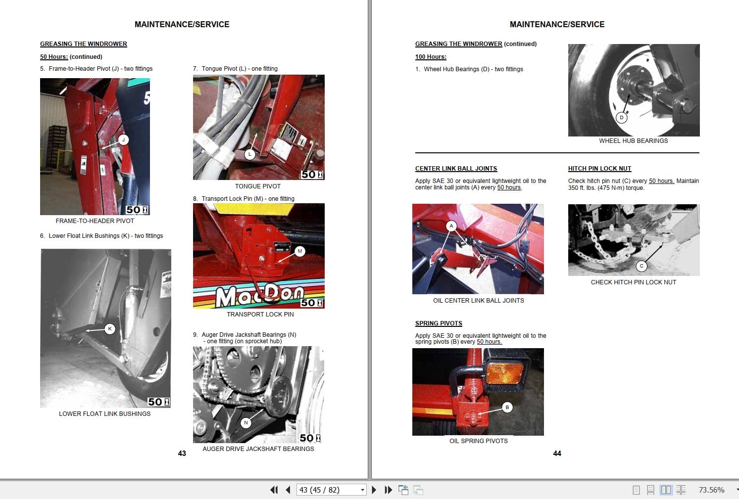 Macdon Power Tongue Windrower 5010 Operators Manual 46627 (2)