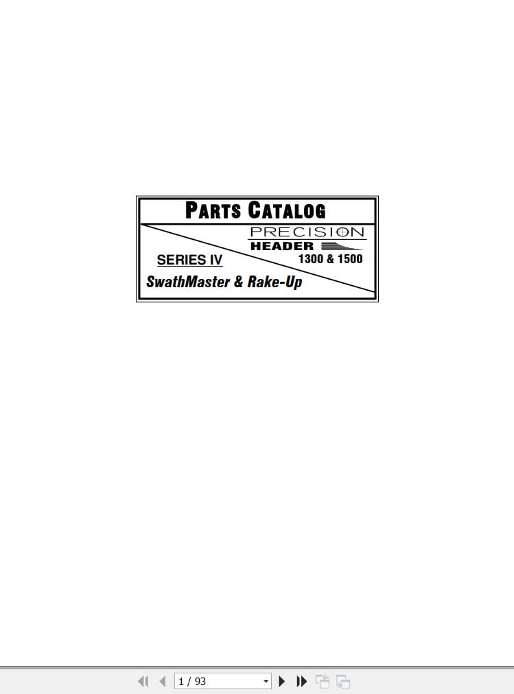 Macdon Precision Header 1300 1500 Series IV Parts Catalog (1)
