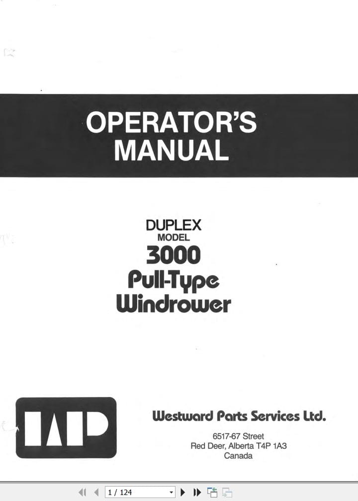 Macdon Pull Type Windrower 3000 Operators Manual (1)