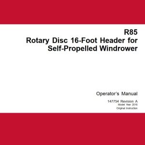 Macdon Rotary Disc 16 Foot Header R85 Operators Manual (1)