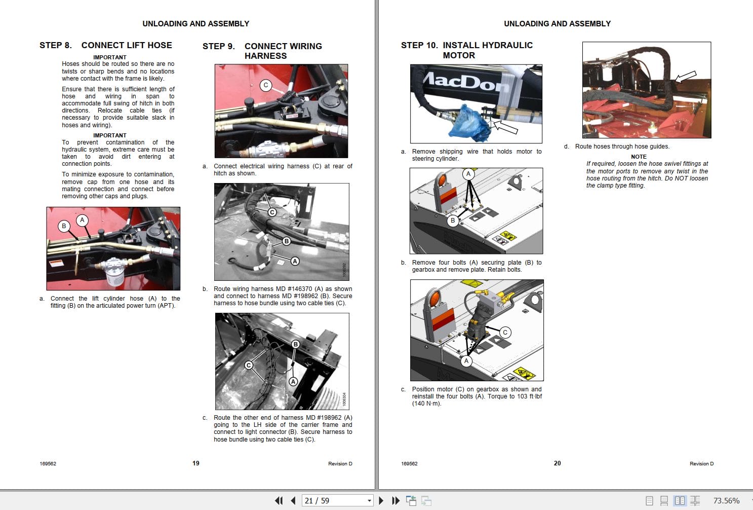 Macdon Rotary Disc 16 Foot R85 Unloading and Assembly Instructions 169562 Revision D (2)