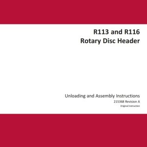 Macdon Rotary Disc Header R113 R116 Unloading & Assembly Instructions 215368 Revision A (1)