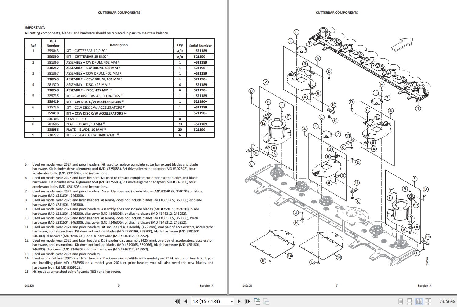 Macdon Rotary Disc Header R216 Parts Catalog 262805 Revision A (2)