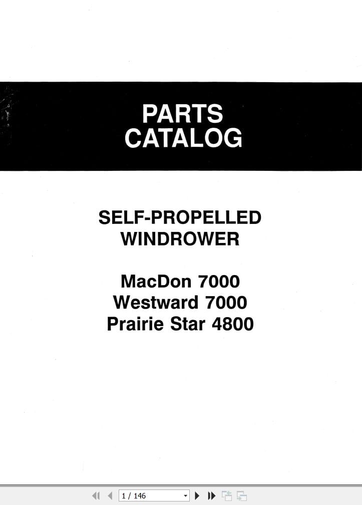 Macdon Self Propelled Windrower 7000 Parts Catalog 12910 (1)