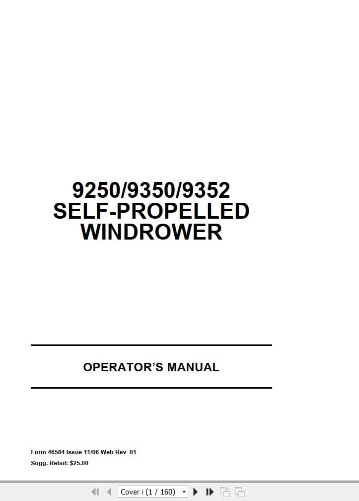 Macdon Self Propelled Windrower 9250 9350 9352 Operators Manual 46584 Rev01 (1)