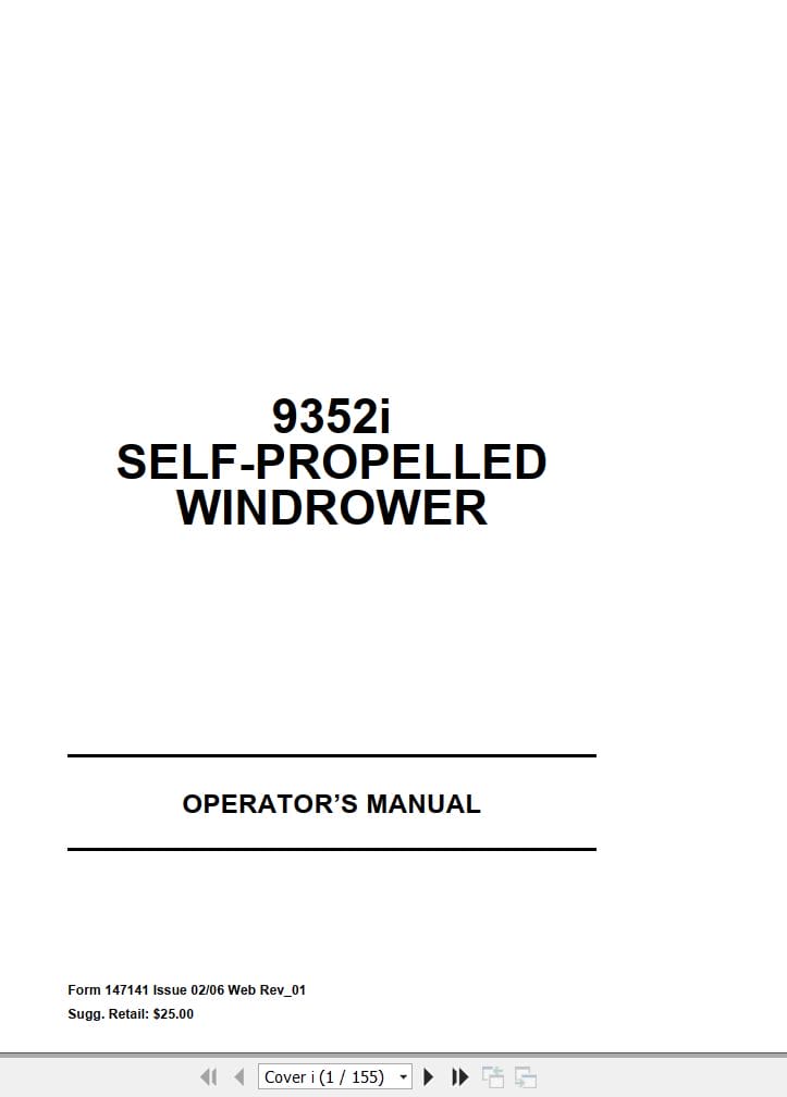 Macdon Self Propelled Windrower 9352i Operators Manual 147141 Rev01 (1)